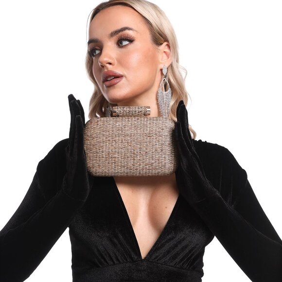 Straw Clutch Purse Women Mini Beach Evening Handbag Cocktail Party Bag - Picture 3 of 8